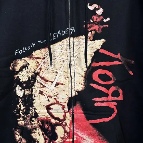 Korn Follow The Leader Nu Metal Band Zip-Up Hoodie Size Large