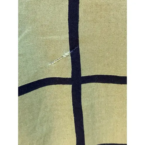 René Lezard Green Black Windowpane Check Sheath Dress Size 44 Career AS IS Green