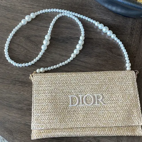 Christian Dior  Novelty Clutch Pouch with faux pearl crossbody strap