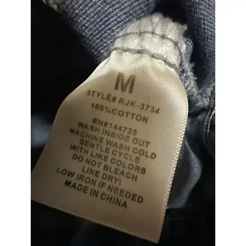 American Bazi Hollywood California Distressed Cropped Jean Jacket Medium