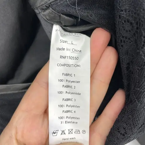 Mistress Rocks Top Womens Size Large Decisions Bralette Long Sleeve Black