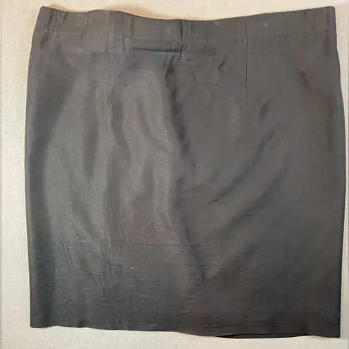 Henri Bendel Mini Wrap Skirt Black Silk & Cotton Vintage Size 14