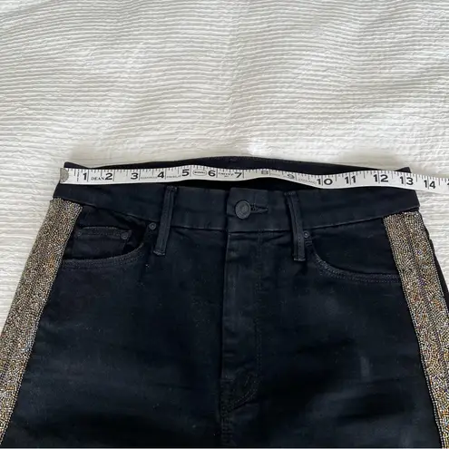 MOTHER High Waisted Looker Ankle Fray Guilty Flash black jeans size 27
