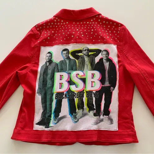 Via Penny Lane Reworked | Backstreet Boys Y2K Graphic Red Star Studded Jacket 8P Size 8