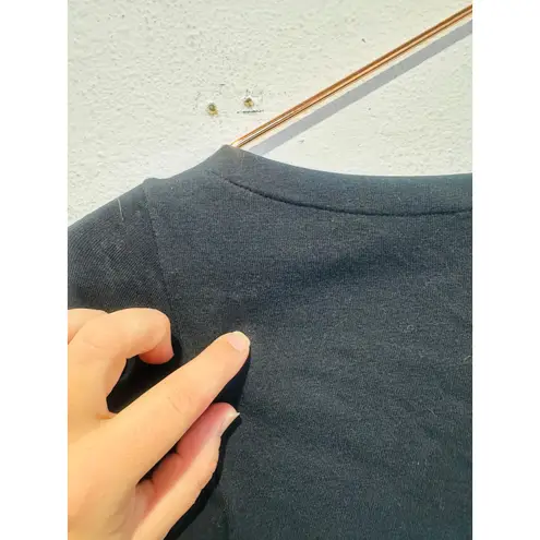 LAUREN RALPH LAUREN Black Red White Boatneck Ribbon Tie Short Sleeve Top sz PXS