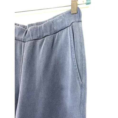 Stateside Anthro Women's Blue Terry Cropped Kick Flare Sweatpants Size Small