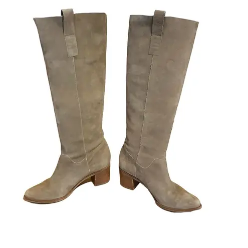 Steven By Steve Madden TAUPE BROWN SUEDE HEELED CALF HIGH BOOTS (7)