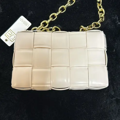 Urban Expression Urban Cream Colored Weaved Bag Use as Satchel or Crossbody