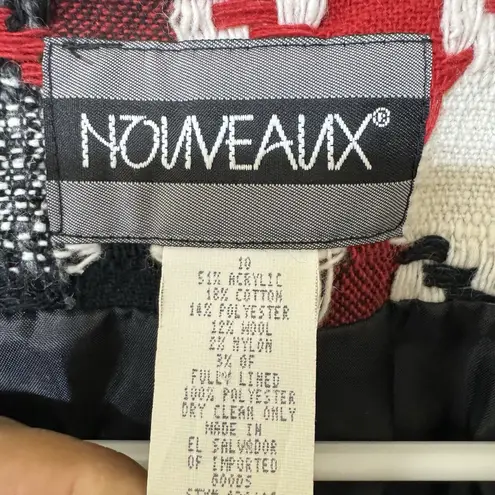 Y2K Nouveaux Jacket Blazer Multi Color Wool Blend Bright Womens Size 10