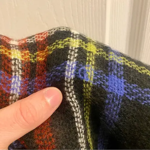 GMPC Black Striped Plaid Blanket Scarf Womens One Size