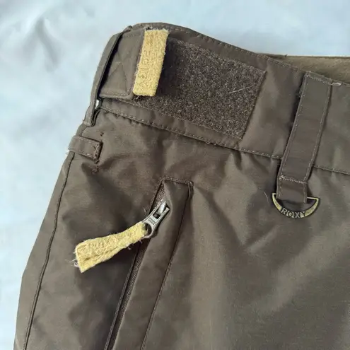 Roxy  Utility 5000 Snow Pants Brown Snowboard Ski Pockets Leg Vents Size L Winter