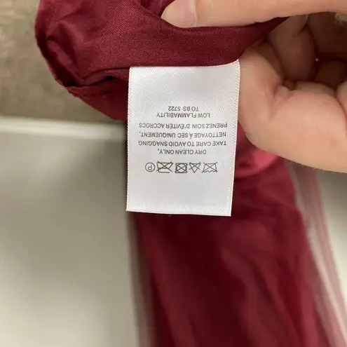 Jenny Yoo Collection Helena Tulle Bridesmaid Dress Burgundy Red Size 10 Halter