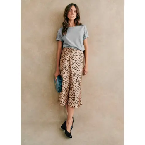Sézane NWT Sezane Sandy in Leopard Spotted Satin A-line Midi Skirt 38 / 6