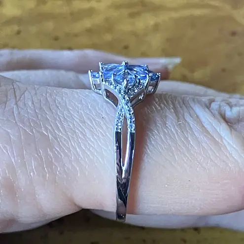 Natural Tanzanite Sterling Silver Ring Size 9.75