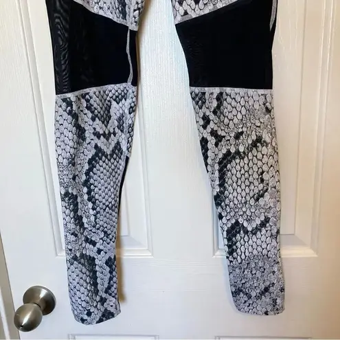 Varley Snakeskin Sycamore Mesh Panel Compression Leggings Ash Python Athletic XS