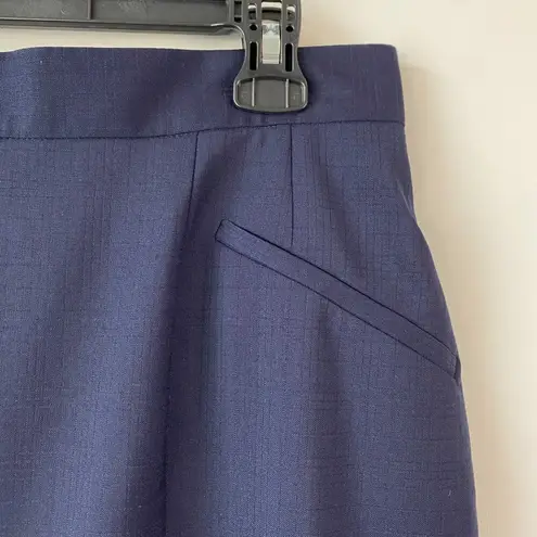 Hugo Boss BOSS by Wool Pencil Skirt Womens Size 8 Navy Blue Corpcore Work