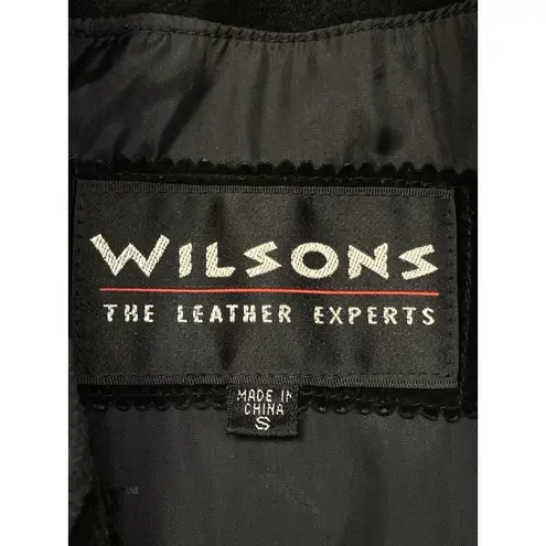 Vintage Wilsons Jacket Womens Sm Black Leather Crop Festival Y2K Western Cowgirl
