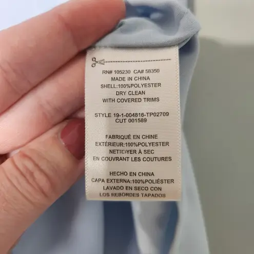 Equipment Dariell Button Front Pleated Short Sleeve Blouse Light Powder Blue, XS