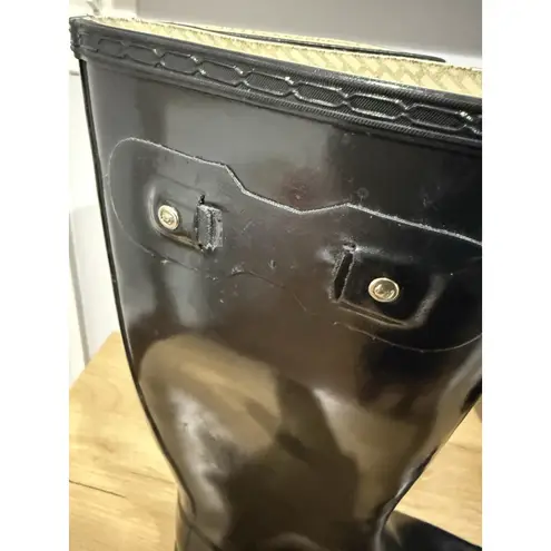 Hunter  Original Tall Gloss Rain Boots Glossy Brown Chocolate Women's 7 READ