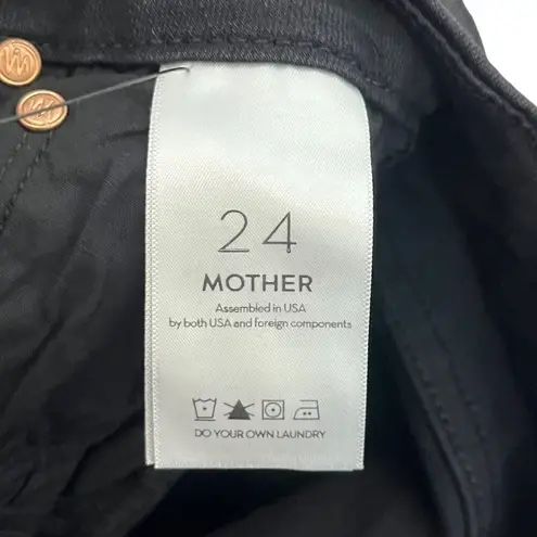 MOTHER The Looker Ankle Fray Jeans Gold Bolt Women’s Size 24 Cropped Skinny Black