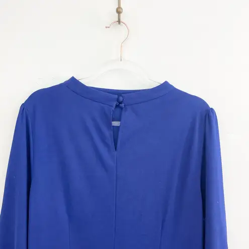 Eloquii Royal Blue Draped Long Sleeve Midi Dress