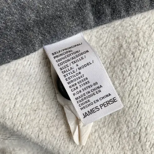 James Perse Hooded Coat Womens Sz 4 Grey Double Breasted Sweatcoat