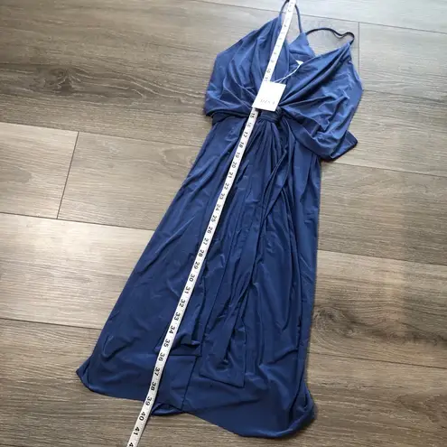 MISA Los Angeles Domino Dress Mini Draped Ruched Navy Blue Womens Size XS NWT