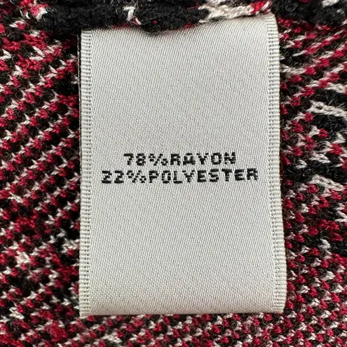 Neiman Marcus | NWT | Large | Black/Red Abstract Argyle 3/4 Sleeve Sweater Dress