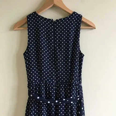Eliza J NEW Women's Polka Dot Faux Wrap Midi Dress Sleeveless Size 2P Pe…