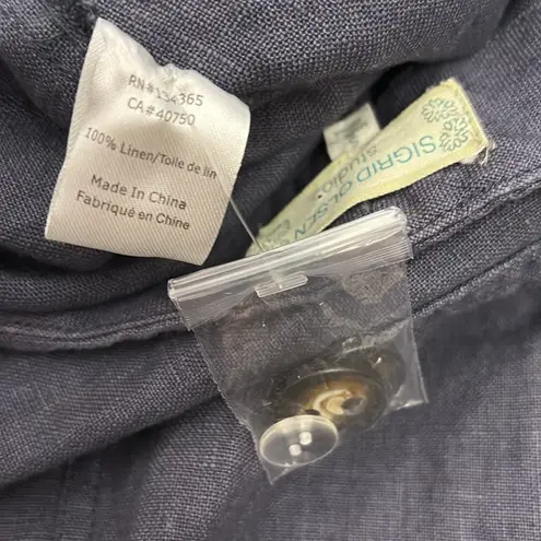 Sigrid Olsen NWOT Studio Blue 100% Linen Cuffed Cropped Pants Size Small