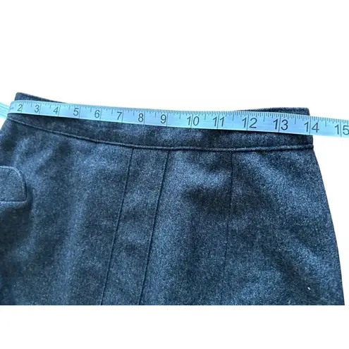 Vintage Hunters Run Wool Skirt Gray Midi Long Dark Academia 80s Minimalist 28 Size undefined