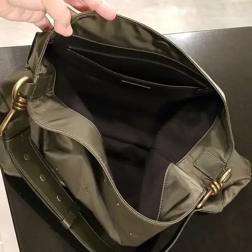 ALLSAINTS ππ Nilo Studs Nylon North/South Tote Bag ~ Khaki Green Studded NWOT