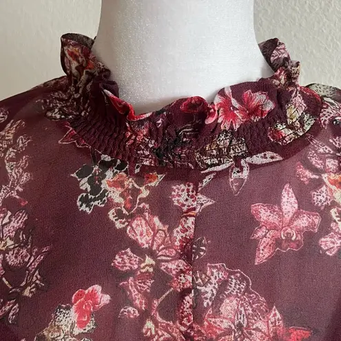 IRO Wine Red Long Sleeve Bell maxi dress