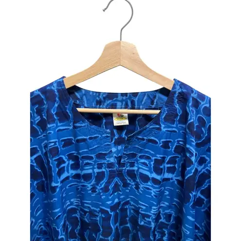 Rima Beachwear Oversized Kaftan Blue One Size Beach Travel Coastal Flowy Boho