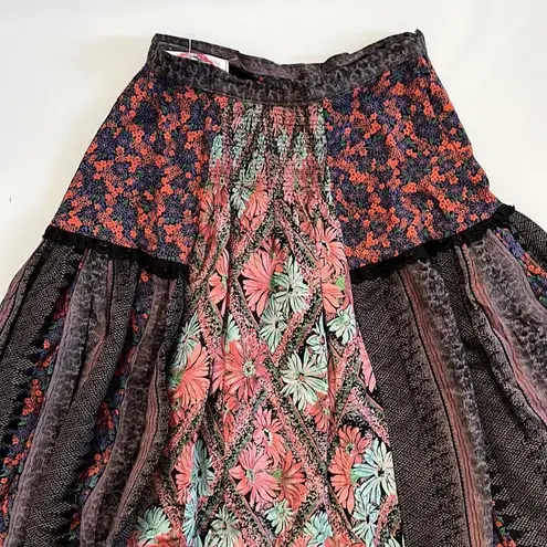 Mushroom by Perlei London Vintage Floral Midi Skirt XS Boho Gipsy Patchwork