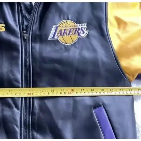 Nba Vintage Los Angeles Lakers Leather Jacket Women’s Sz XL Logo Athletic RARE