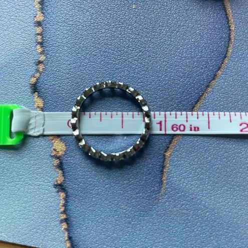 Stackable Rings Silver Tone Blue Beaded Sunflower Pattern Set Chunky Y2K Kidcore