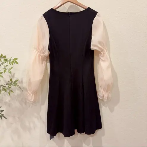 J.ING Black with Cream Organza Sleeve Mini Dress NWT Size XL
