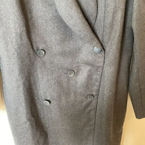 Karl Lagerfeld Vintage 100% Wool Brown Tuxedo Coat Dress Made In France