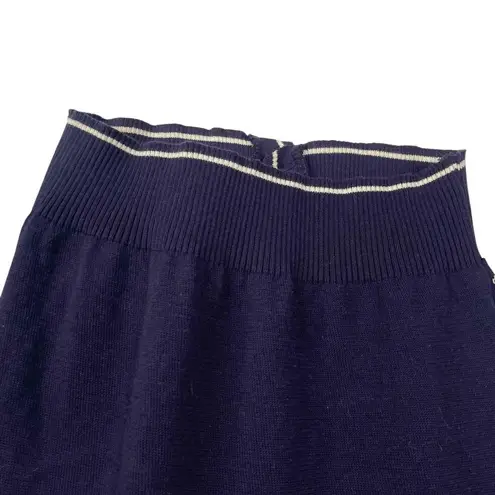 Evan Picone Women's Vintage 80s Navy White Preppy Twee Button Up Cardigan Small - Image 8