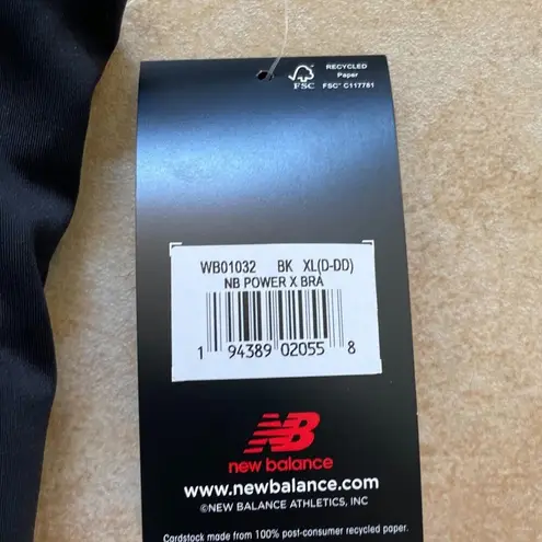 New Balance  Power X Black Sports Bra, NWT, Size XL (D-DD), MSRP $60