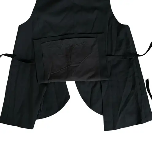 Universal Standard Jenny Black Wool Sleeveless Jacket Vest Tie Belt XS NEW