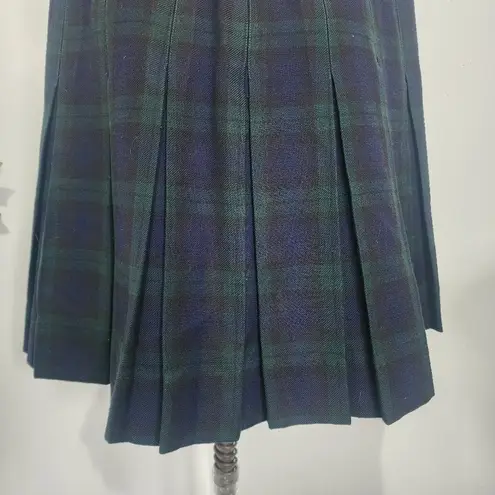 Vintage Juniorite Wool Tartan Plaid Pleated Skirt Green Size undefined