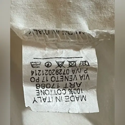 Source Unknown Made in Italy Fleur de Rose Paris Graphic Tunic Top White Rose Print 100%Cotton