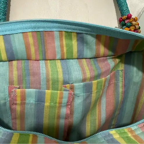 Cappelli Straworld Teal Woven Tote Bag Womens purse tropical beachy vacation Blue