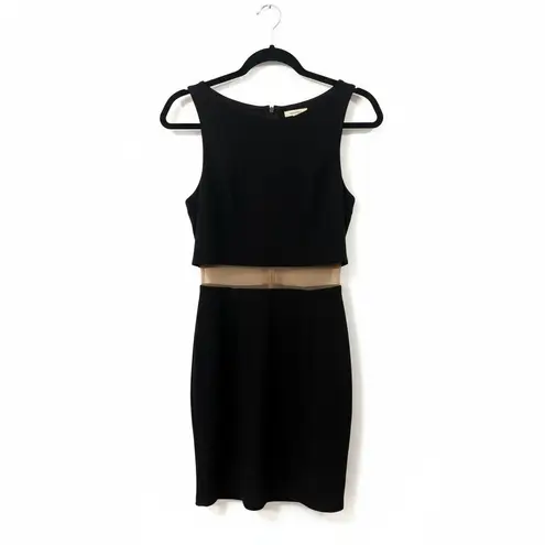 Bailey44 Women's Bodycon Sheath Dress M Black Mesh Waist Illusion Exposed Zip