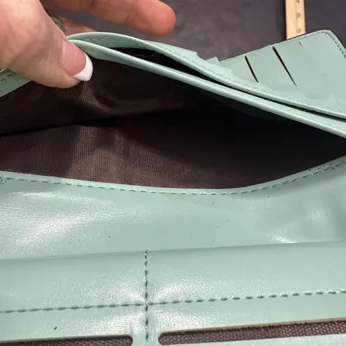 Curewe Kerien Large Bifold Blue Quiet Luxury Minimalist Zipper Clutch Wallet