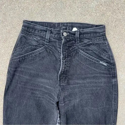 80s 90s Rockies Black High Waist Wedgie Fit Bareback Cowgirl Western Jeans Size 27