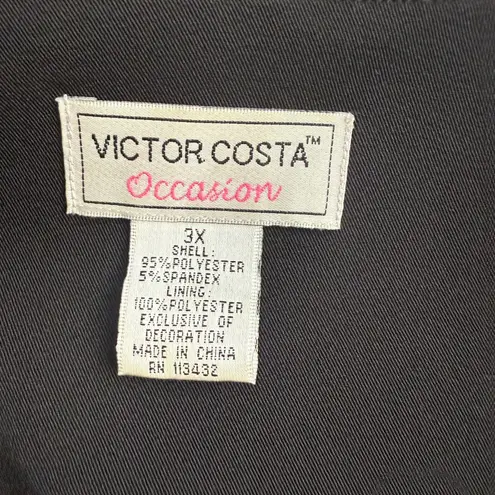 Victor Costa Occasion Jacket Embellished Ruffle Trim Party Plus Size 3X Black