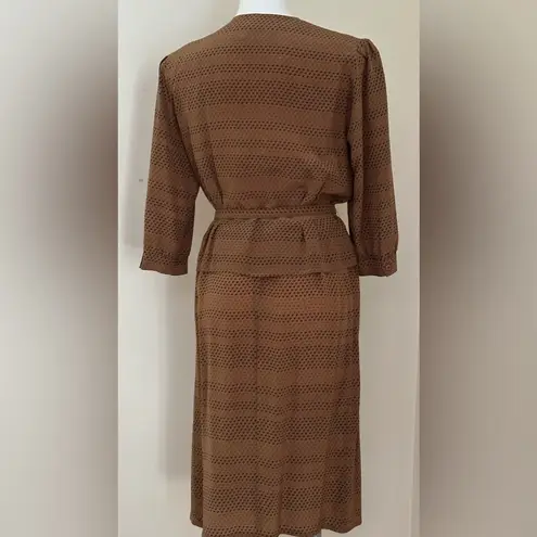 Maggy London BY JEANNENE BOOHER Vintage Brown Black Hearts Skirt Top Set Sz 12